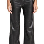 NWT MOTHER Women's The Rambler Zip Ankle Faux Leather Jeans Size 28 Black Photo 0