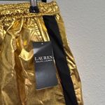NEW Lauren Ralph Lauren Metallic Taffeta Jogger Pant Gold Black Size 2 $225 Bold Photo 10