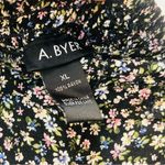 A Byer A. Byer black floral gacho pants pull on size XL Photo 2