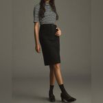 Anthropologie NWT Maeve The Colette Skirt in Black Linen Edition Size Medium Photo 1