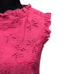 Kate Spade Eyelet Butterfly Shift Lace Dress Size 2 Pink Ruffle Casual Preppy Photo 2