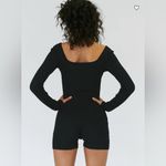 Princess Polly  Jaden Black Ribbed Long Sleeve Romper F29 Photo 2