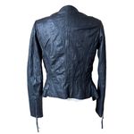 Topshop  Kate Moss Black Leather Jacket Women’s Size 4 US Asymmetric Zip Iconic Photo 2