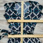 Olivia Matthews Womens Blue Geometric Sleeveless V-Neck Tie Dress Size Small Photo 10