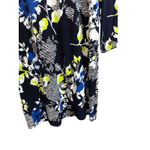 Alfred Dunner Floral‎ Print Dress 3/4 Sleeve Blue White Black Casual Day Out Photo 1
