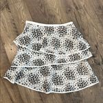 Club Monaco Silk Skirt black white floral tiered Photo 6