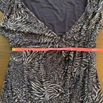 Fresh Produce  Women's Blue Animal Print Wrap Dress‎ Size L Short Sleeve Made USA Photo 10