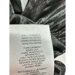 EXPRESS Blouse Women S Black Metallic Deep V-Neck Keyhole Button Back Tie Waist Photo 5