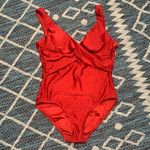 Tahari  red v-neck swimsuit. Runs like a large. New. Photo 1