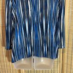 Chico's Easywear  Blue White Striped Open Front Cardigan Blazer 3/4 Sleeves Large Photo 11