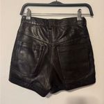 High Waist Brown Leather Shorts Size 0 Photo 2