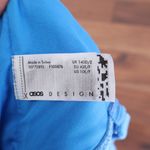 ASOS DESIGN Blue Corduroy V Neck High Cut One Piece Swimsuit Bathing Suit Size undefined Photo 1