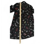 ZARA Long Sleeve Black Dress Small Empire Waist Goth Lightweight Floral Photo 5