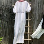 Caribbean Joe  White Embroidered Gold threads Swim Coverup OS Photo 4