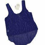 LF new Millau ❤︎ Delicate Beaded Chiffon Semi Sheer Tank Top ❤︎ Cobalt Blue ❤︎ S Photo 11