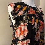 American Eagle  Outfitters Black Floral Ruffled Blouse Size M Photo 3