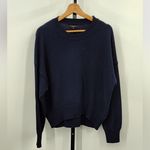 Quince Organic Cotton Boyfriend Crew Sweater in Navy Photo 3