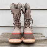 Sorel Joan of Arc Knit Fossil Winter Snow Boots Tan 7.5 Photo 1