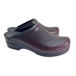 BJORK STELLA Open Back Cabrio Brown Leather Clogs Size 10 Photo 1