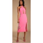 NWT LULUS Flirty Chic Bright Pink Cutout Twist Photo 2