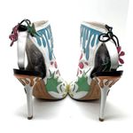 Sophia Webster Arty Party Paint Splatter Heel Tie Back Booties Size 7.5 White Photo 4