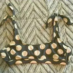 Xhilaration Scoop Neck Bikini Top Green and White‎ Polka Dots size small Photo 0