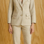 Kasper Pinstripe Suit Seersucker Fabric full lined classic workwear staple Sz 10 Photo 0