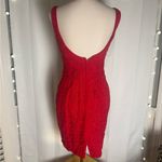 Carmen Marc Valvo Red Beaded Wool Cocktail Dress with Bolero – Size 6 Photo 2
