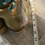 Socofy vintage bohemian ankle boots with floral embroidery side zipper Size 40 Green Photo 11