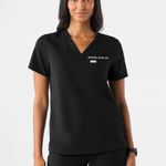 FIGS Women's Catarina One Pocket Scrub Top in Black, Size Medium Photo 0