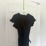 Spense Women's Ruffle Short Sleeve Black Belted Jumpsuit Size 4 Photo 2