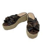 ZARA  Brown Snakeskin Jute Espadrille Platform Slide Sandals Size‎ 39 / US 8.5 Photo 2
