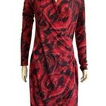 Norma Kamali  New Women Cocktail Red Long Sleeve Stretch Faux Wrap Dress Size XL Photo 0