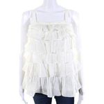 Joie  | L | Silk Blend Tired Ruffle Sleeveless Tank Top Blouse Frilly Photo 0