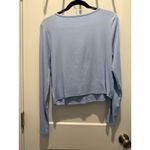 A New Day Women’s  Slim Fit Long Sleeve Button Front T-Shirt Medium Light Blue Photo 3