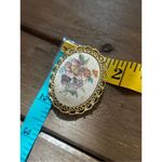 West Germany floral print surgar glass brooch Purple Photo 4