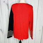 Vintage Fia Italia Handloomed Cardigan Sweater Red Black Colorblock Sz L V Photo 7
