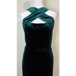 Vince Camuto  Green Velvet Sleeveless Cross Halter Neck Sheath Dress Size 14 NWOT Photo 1