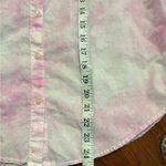Lucky Brand Women's Tie Dye Button Up Short Sleeve Boho Shirt Pink Size Medium Photo 13