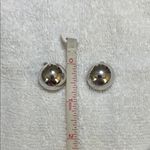 Monet Vintage  Shiny Silver Sphere Clip Earrings Photo 1