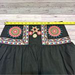 Desigual  Black Skirt  with Colorful Embroidery Size 40 Photo 3