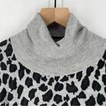 Lascana For Venus Leopard Print Midi Sweater Dress Turtleneck Long Sleeve L Gray Size L Photo 3