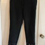 Ann Taylor  6P Black Crop Pants with Lace Bottom - has pockets Photo 0