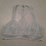 Free People Intimately Free by  Size L Light Blue Lace Racerback Bralette Bra Photo 0