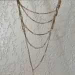 Light Pink and Gold Tiered Lariat Necklace Photo 2