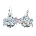 For Love & Lemons Robin Bra & Thong Set Floral Bows Lace Ruffles Size 36B/ L Photo 3