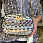 Tory Burch Authentic Leather/Colorfull tweed top zip Crosby Photo 1