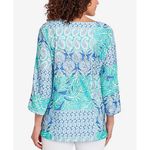 Ruby Rd Bali Eyelet Knit Top Size XL Paisley V Photo 12