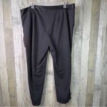 Calvin Klein Size 20W Black Dress Faux Leather Waist Slim Gray Leg Pants Pockets Photo 2