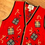 Vintage Christmas Holiday Vest Red Size M Photo 2